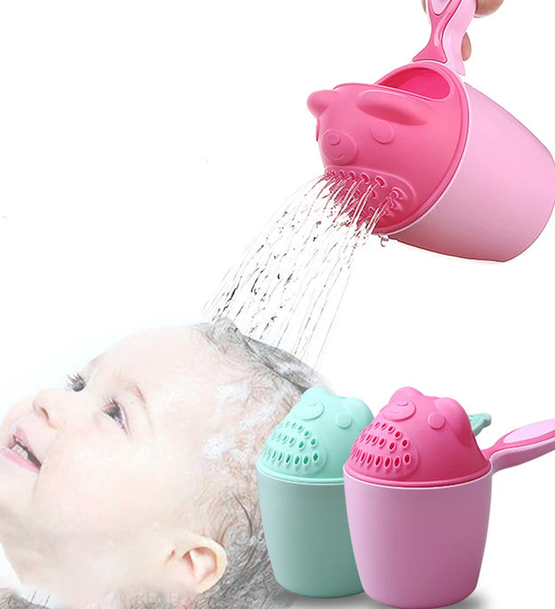 Cute Cartoon Baby Bath Caps Toddle Shampoo Cup Children Bathing Bailer Baby Shower Spoons Child Washing Hair Cup Kids Bath Tool