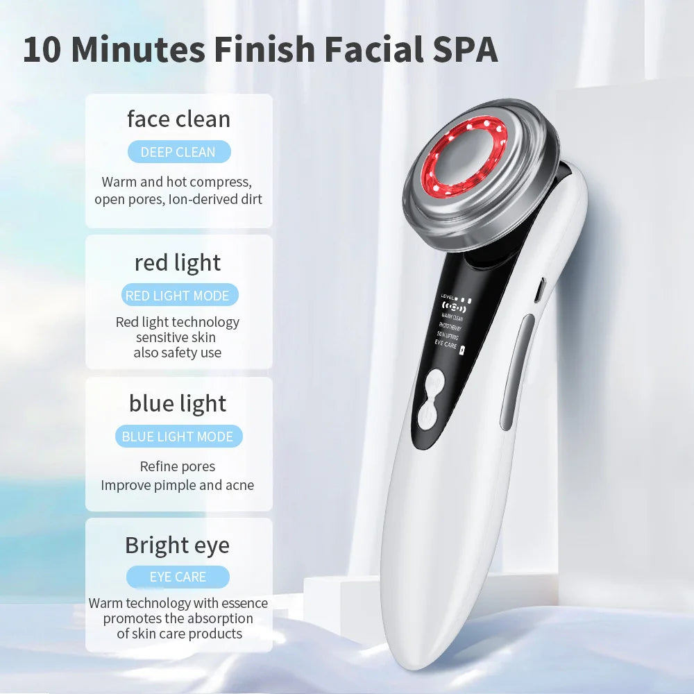 EMS Micro Current Lifting Device Vibration LED Face Skin Rejuvenation Wrinkle Remover Anti-Aging Facial Beauty Device - BlissFully