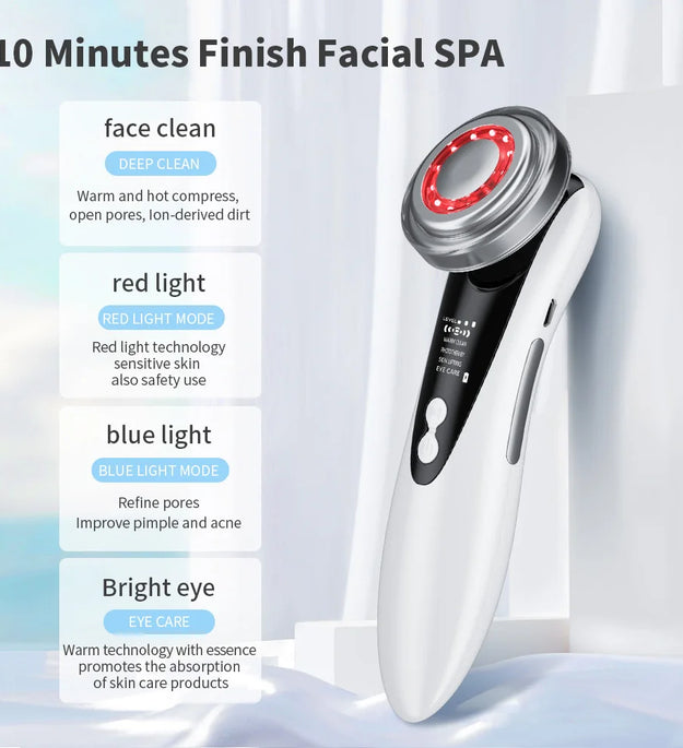 EMS Micro Current Lifting Device Vibration LED Face Skin Rejuvenation Wrinkle Remover Anti-Aging Facial Beauty Device - BlissFully