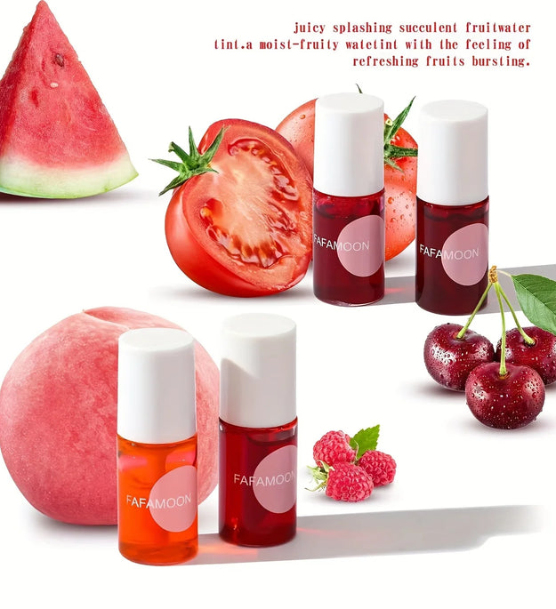 Fruity Lip Tint Water Gloss Tint, Moisturizing Waterproof Liquid Lipstick, Non-Stick, High Pigment, Long-Lasting Vibrant Colors