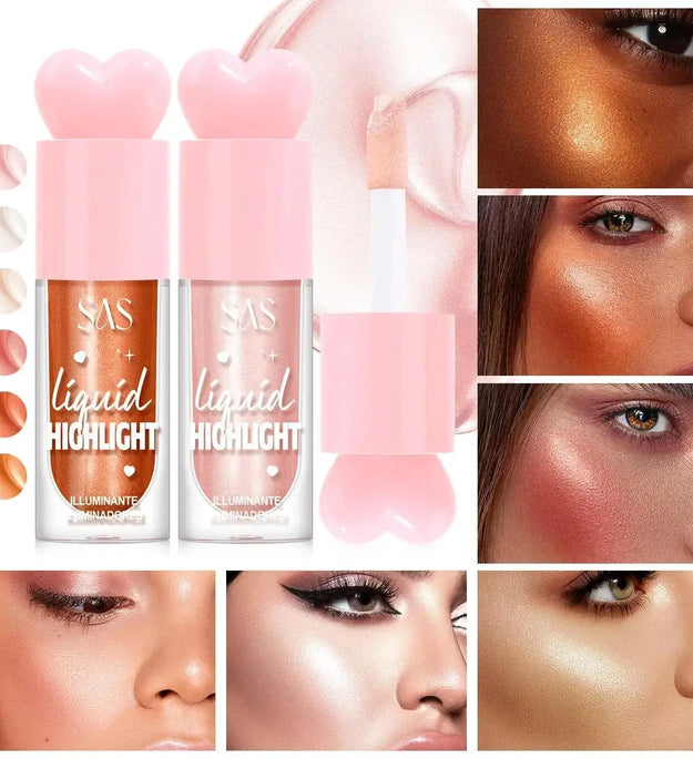 Liquid Highlighter For Face Contouring Makeup Shimmer Brightening Moisturizer Body And Cheekbone Enhancer