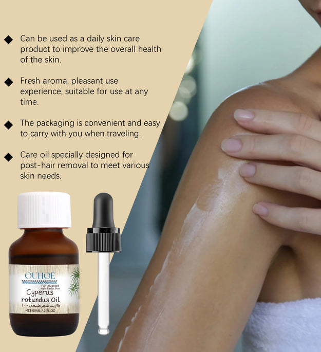 60ml Cyperus Rotundus Oil Body Hair Remover Oil For Armpit Legs Arms Hair Growth Inhibitor Skin Care Body Moisturizing Oil
