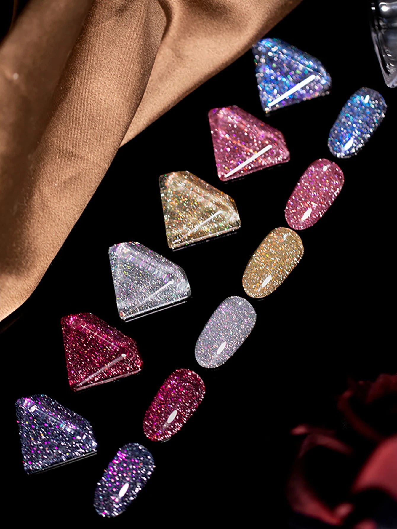 WS Black Glass Cat Magnetic Gel Nail Polish Punk Style Nail Art Manicure Varnis Semi Permanent Gel for Winter Nail Supplies