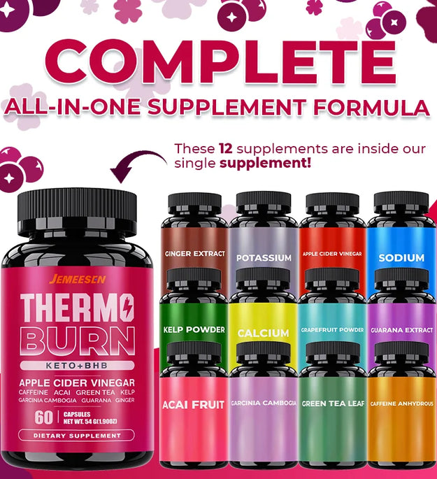 BHB Dietary capsules with BHB Premium Blend,Acai Fruit,Green Tea Leaf, Anti-carb Diet and Fat Burning,Metabolism Boost, Detoxifi