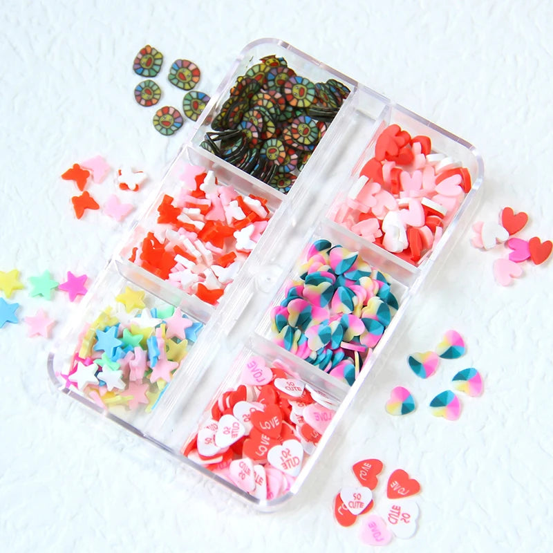 6Grids Holographic Square Nail Art Glitter Sequins Laser Ball Decoration Flakes Manicure Nails Supplies Professional Accessories