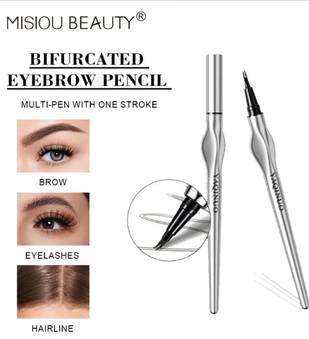 2 Point Wild Eyebrow Pencil Long-Lasting Easy Grip Waterproof Thin Liquid Silkworm Brow Pen Korean Makeup for Eyebrow Tattoo