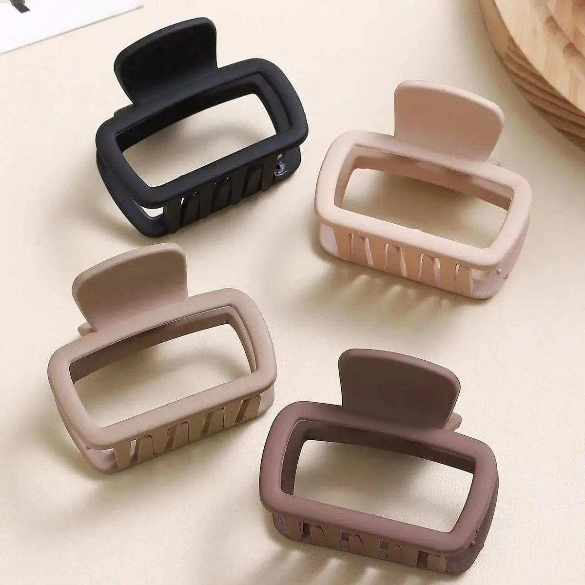 4pcs Women's Square Lightweight Hair Claw Clip Fashionable Elegant Hair Accessory Clip Suitable Hair Styling Makeup