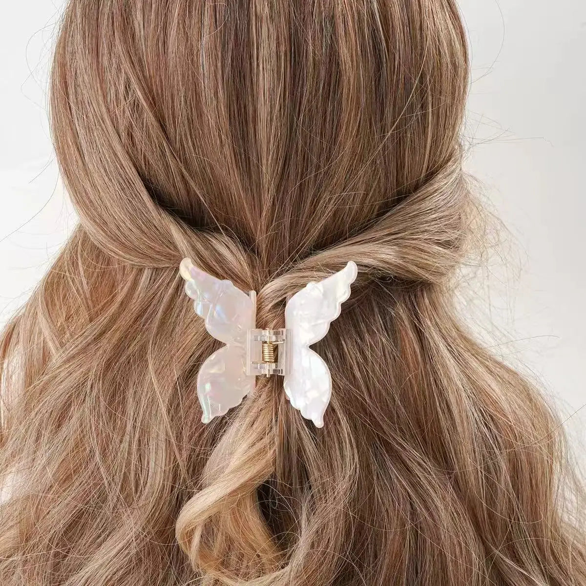 Super Fairy Three-Dimensional Butterfly Half-Tied Hair Back Of The Head Acetate Clip Hair Accessories For Women - BlissFully