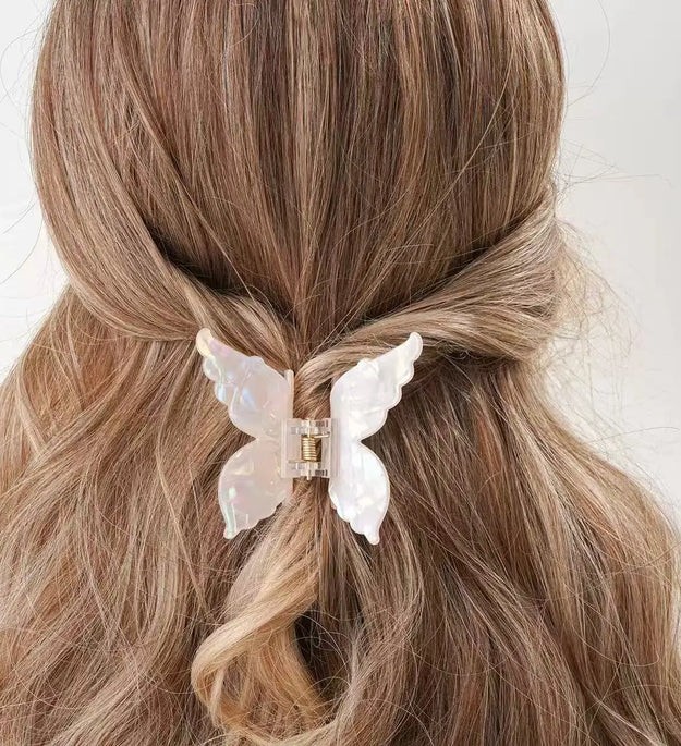 Super Fairy Three-Dimensional Butterfly Half-Tied Hair Back Of The Head Acetate Clip Hair Accessories For Women - BlissFully