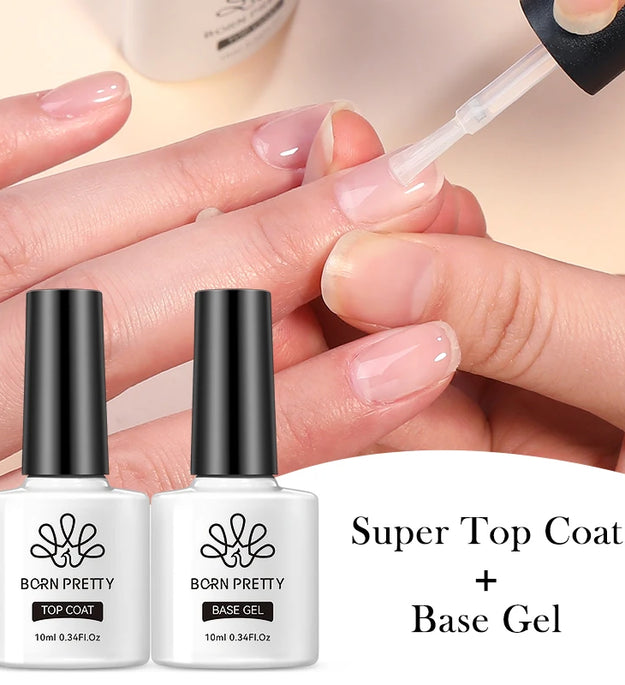BORN PRETTY 10ml Base Gel Top Coat Rubber Gel Reinforcement Gel for Nails Tools Soak Off UV LED Nail Varnish Function Gel
