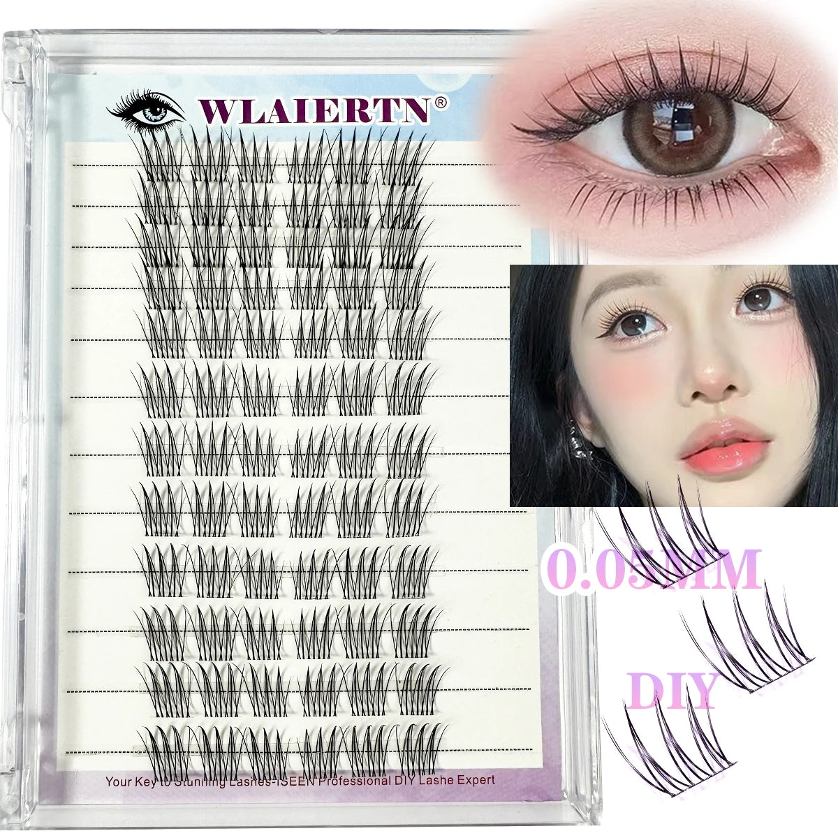 3D DIY Segment False Eyelashes Manga False Eyelash Natural Anime Eyelash Cosplay 3D Spiky Wispy Thick Reusable Cluster Lashes