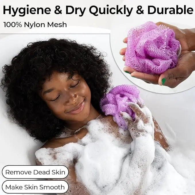 Authentic African Loofah with Knotted Handle - African Scrubber Bath Loofah Exfoliating Loofah Suitable for Shower Use - 2-Pack