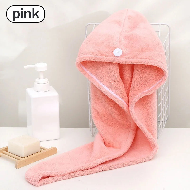 Hair Towel Wrap Fast Dry Hair Towel Super Absorbent Microfiber Coral Velvet Hair Drying Towel Quick Dry Hair Turban - BlissFully
