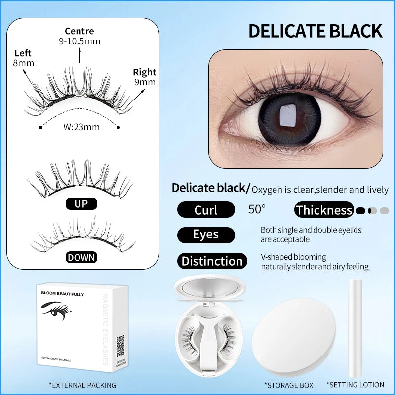 【 Soft Magnetic Eyelash Suction 】 New 2025 magnetic False Eyelash box with Korean style Little Devil Imitation mink fur