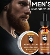 Organic Beard Growth Oil & Sandalwood Balm 1/2/4 Set-24H Nourishing, No Flakes, Men's Grooming Kit with Argan Oil & Vitamin E - BlissFully