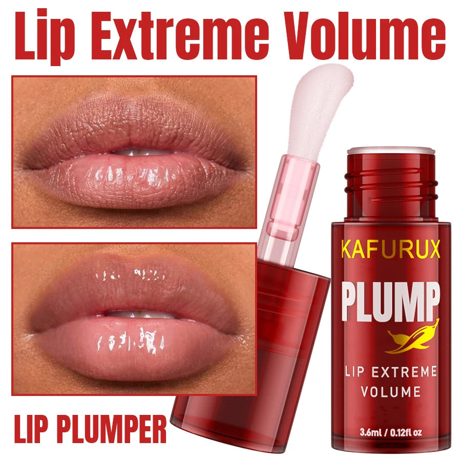 1PC Chili Pepper Lip Plumper Oil Long Lasting Moisturizing Lip Gloss Serum Instant Volumising  Essence Oil Lip Makeup for Women