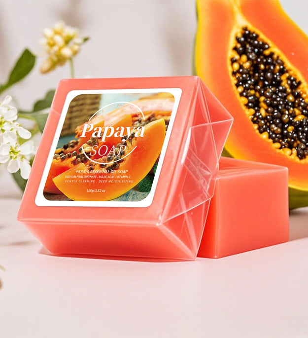 100g B+ Papaya Extract Nourishing Handmade Soap Deep Cleansing Whitening with Coconut Goat Milk Soap