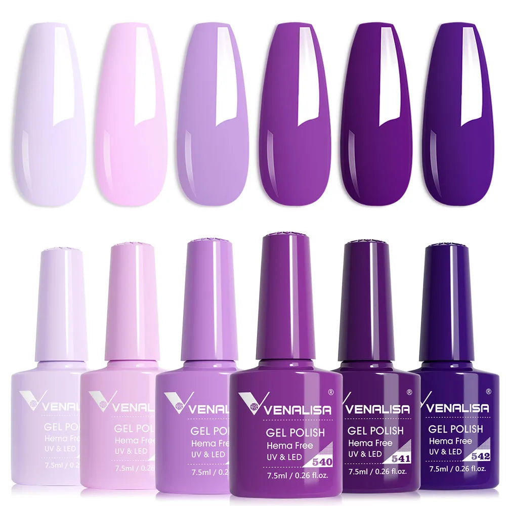Venalisa HEMA TPO FREE Nail Gel Polish Glitter Gorgeous Full Coverage Soak Off UV LED French Nail Jelly Pink Nude Collection