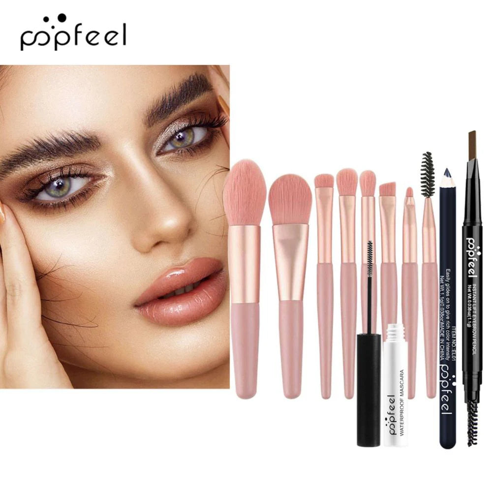 POPFEEL Christmas Eye Makeup Gift Set - Eyeshadow Palette, Eyeliner, Brow Pencil, Mascara-Perfect Eye Makeup Gift Set.