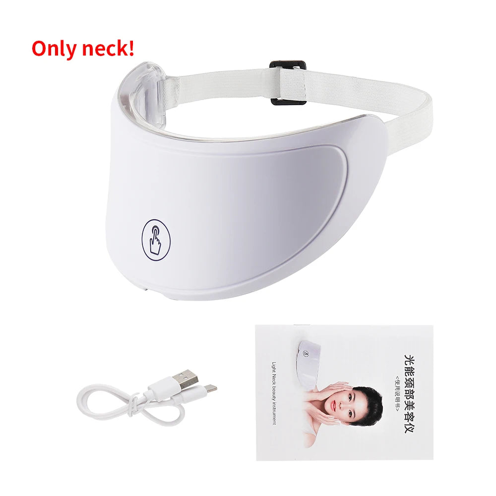 Wireless 7 Colors LED Face Beauty Machine Photon Facial Neck Skin Tighten Rejuvenation Facial Neck Mask - BlissFully