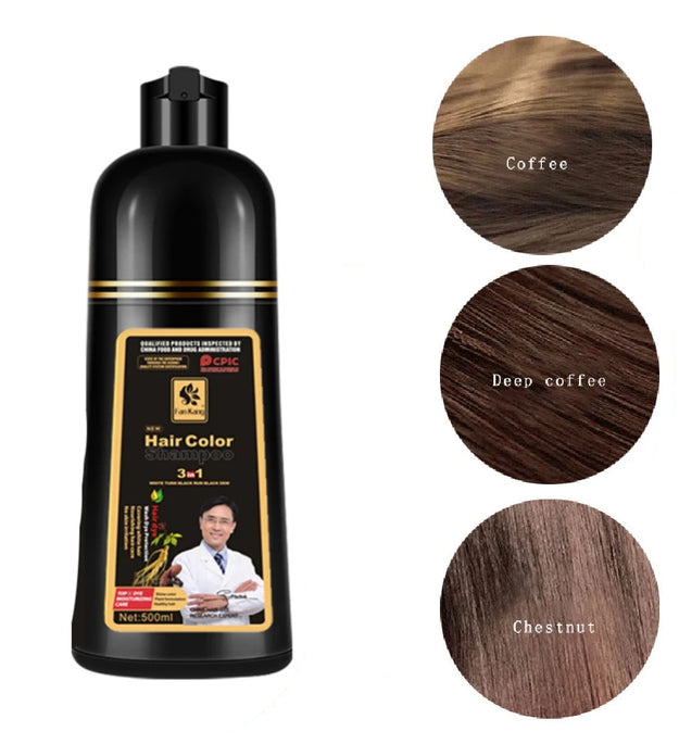 Hair Color Shampoo for Gray Hair 3 in 1 Black Hair Dye Shampoo for Women&Men Natural Herbal Safety Nourishing Hair Care Cream - BlissFully