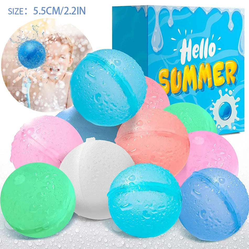 New Reusable Water Balloons Refillable Water Balloon Quick Fill Self Sealing Water Bomb Splash Balls for Kids Swimming Pool