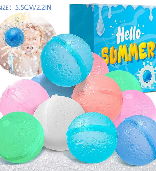 New Reusable Water Balloons Refillable Water Balloon Quick Fill Self Sealing Water Bomb Splash Balls for Kids Swimming Pool
