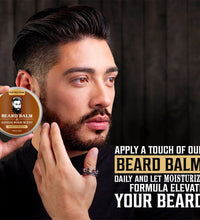 Organic Beard Growth Oil & Sandalwood Balm 1/2/4 Set-24H Nourishing, No Flakes, Men's Grooming Kit with Argan Oil & Vitamin E - BlissFully