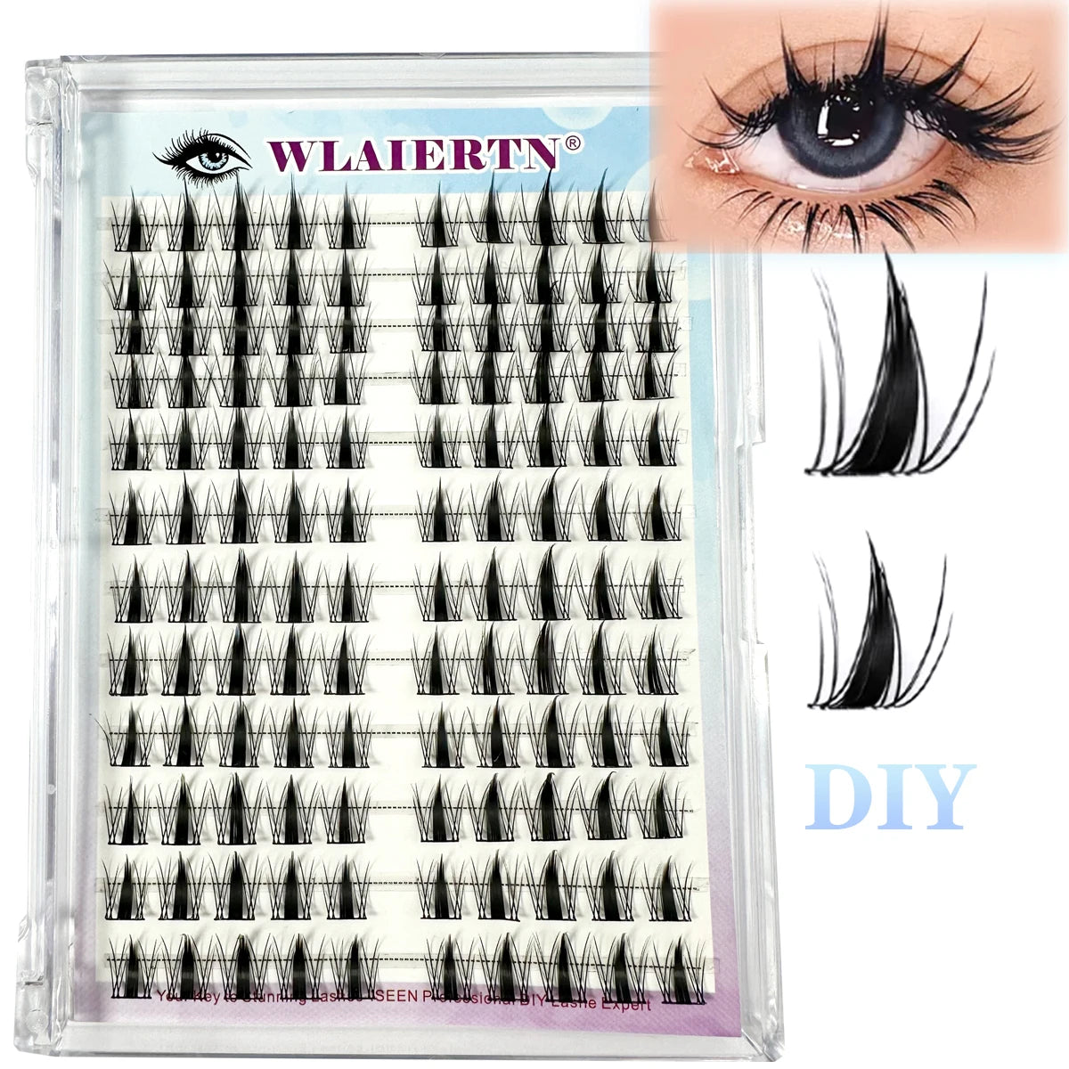 3D DIY Segment False Eyelashes Manga False Eyelash Natural Anime Eyelash Cosplay 3D Spiky Wispy Thick Reusable Cluster Lashes