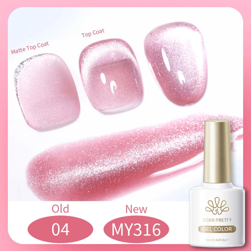 BORN PRETTY 10ml Dark Red Cat Magnetic Gel Nail Polish for Winter Nails DIY Jelly Glass Silver-Light Varnis Semi Permanent