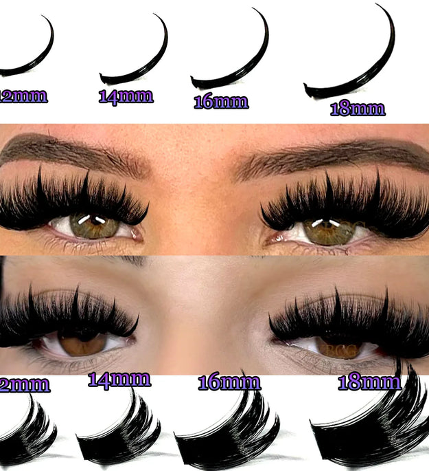 Lash Clusters 100D Lash Spikes Eyelash Clusters Volume Individual Lashes DIY Spiky Lash Extension Mega Cluster Eyelash Extension