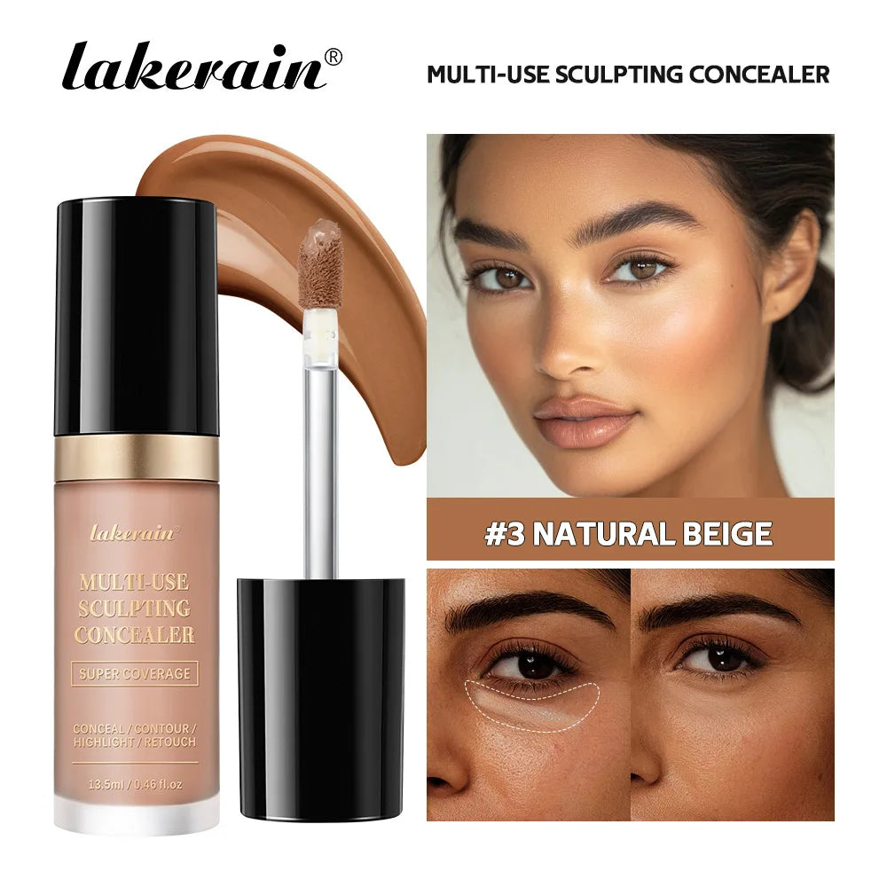 lakerain  5-Color Waterproof Concealer Matte High Coverage Oil-Control Foundation for Acne Scars and Dark Circles Cosmetics