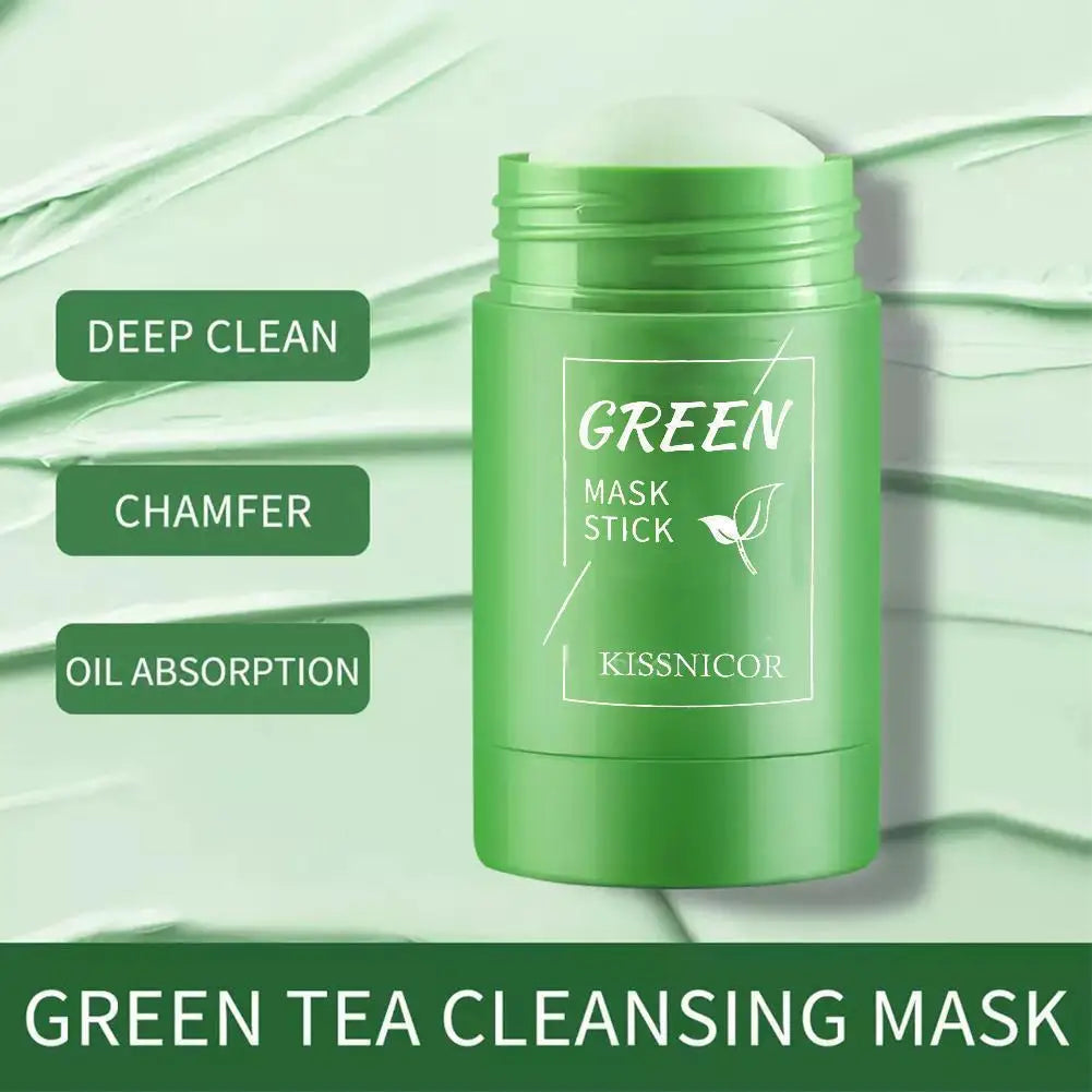 40g Remove Blackhead Green Tea Solid Mask Cleans Pores Stick Facial Blemish Black Dots Shrink Pores Korean Skin Care Cosmetics - BlissFully