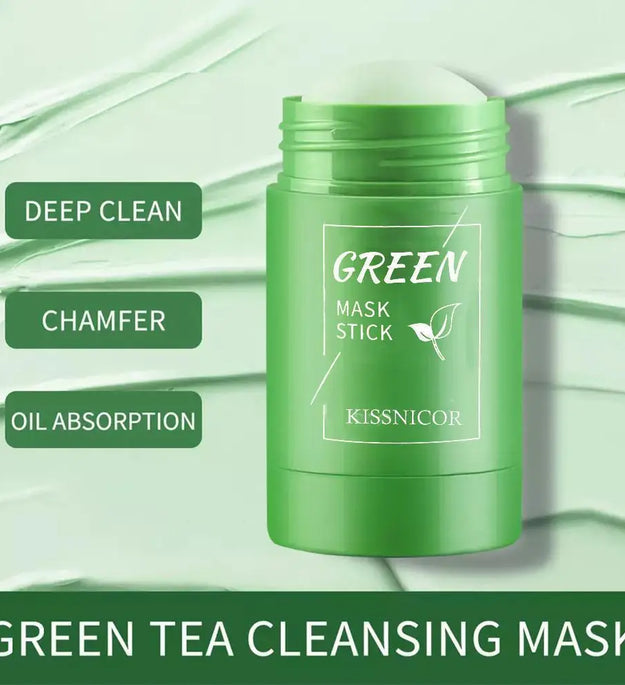 40g Remove Blackhead Green Tea Solid Mask Cleans Pores Stick Facial Blemish Black Dots Shrink Pores Korean Skin Care Cosmetics - BlissFully