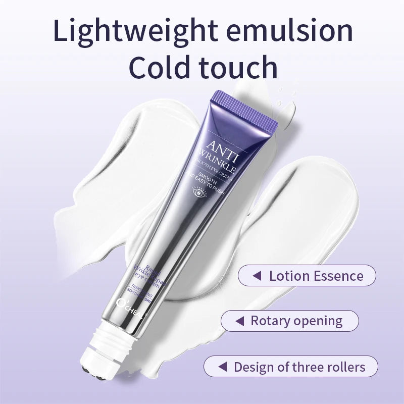 O'CHEAL Anti Wrinkle Anti Dark Circle Eye Cream Roller Massager Moisturizing Eye Bags Anti Aging Hyaluronic Acid Eye Skin Care - BlissFully