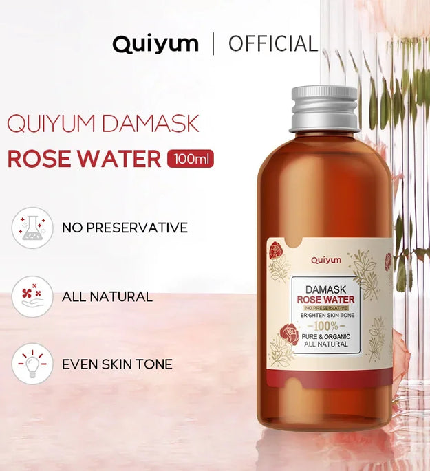 Damask Rose Hydrosol Rose Water Nourishing Skin Improve Dullness Facial Hydrating and Moisturizing Toner Face Serum Skincare