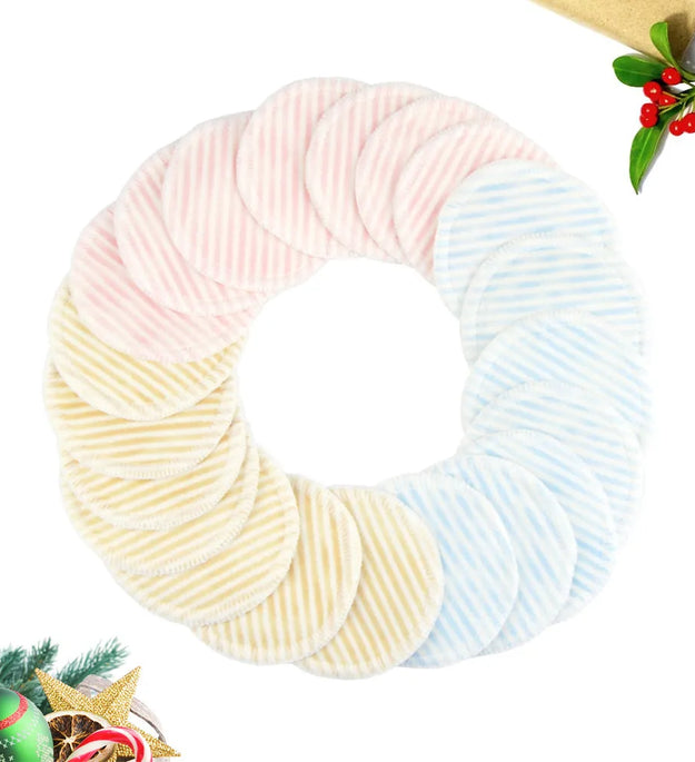 12Pcs Makeup Remover Pads Bamboo Fiber Double Layer Reusable Face Washing Pad Waterproof Makeup Removal Gentle Effective