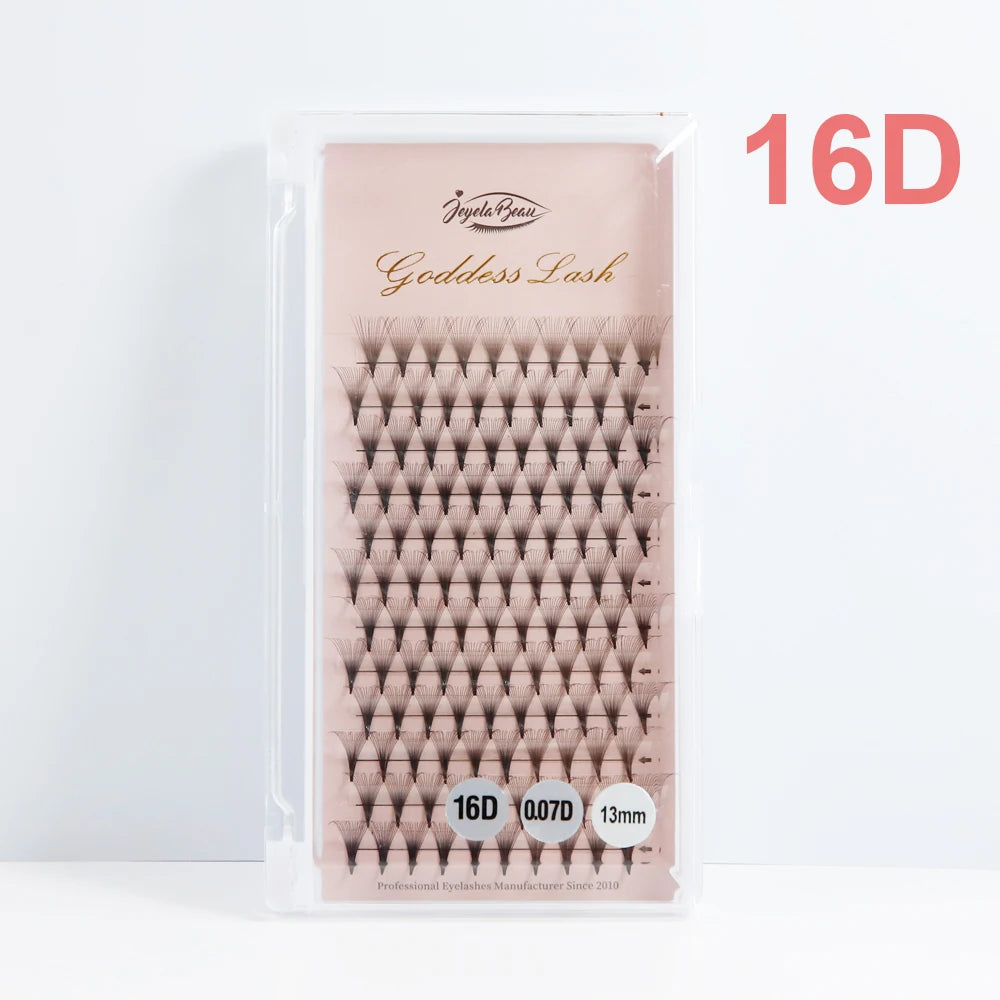 Goddess 12D/14D/16D/20D Premade Fan Eyelash Extensions Natural Soft Russian Volume Lashes Faux Mink Individual Lash Extensions