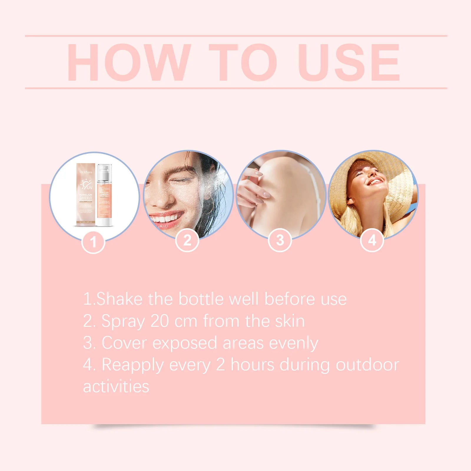 Refreshing Sunscreen Spray Body Sun Block Isolation Mist Long Lasting UV Protector Summer Outdoor Brightening Moisturizer Serum