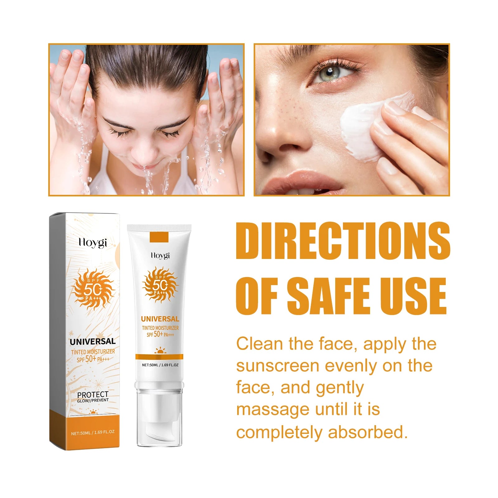 Hoygi Sunscreen whitening face sunscreen isolation makeup base moisturizing refreshing UV sunscreen Skin Whitening Cream