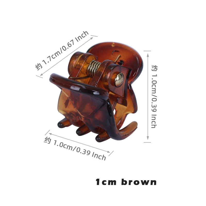 10Pcs/Lot Hair Claw Clips for Women 1.0 1.5cm Small Black Brown Transparent Plastic Mini Claws Kids Hair Styling Accessories