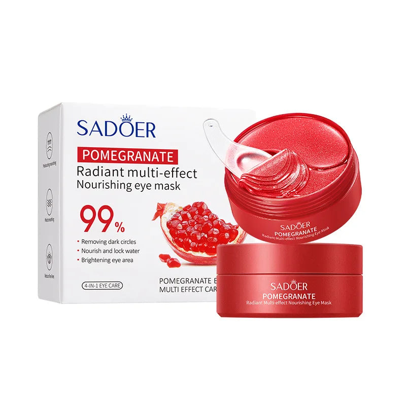 SADOER Red Pomegranate Eye Mask 60Pcs Anti Dark Circles Removal Eyes Bags Moisturizing Eye Patches Eyes Skin Care - BlissFully