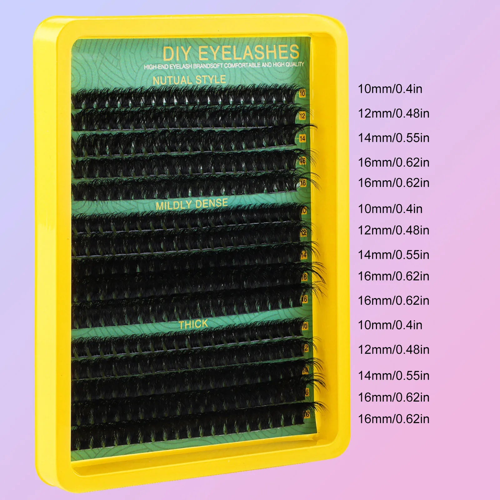 Lash Clusters Kit Natural, 10-16MM Spiky Volume Cluster Eyelash Extensions, Lash Extension Kit Fairy Individual Lashes Cluster 3