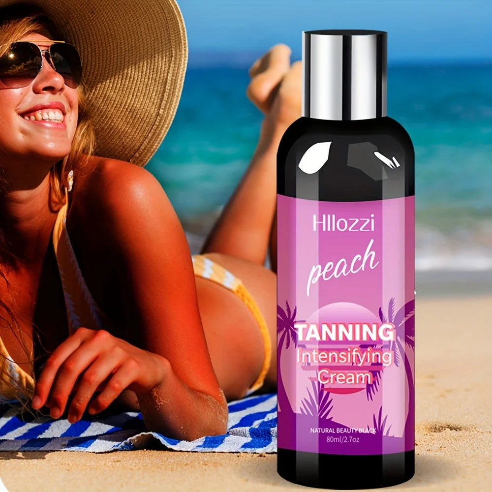 2.7fl.oz peach tanning cream self-tanning waterproof long-lasting beach sunbathing to create charming bronze skin - BlissFully