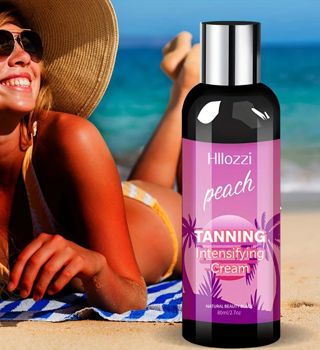 2.7fl.oz peach tanning cream self-tanning waterproof long-lasting beach sunbathing to create charming bronze skin - BlissFully