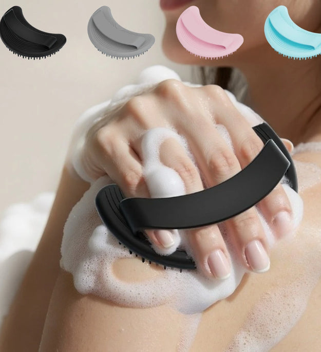 Soft Silicone Body Scrubber Exfoliating Brush Cleanser Manual Body Cleansing Skin Care Scrubber Shower Gentle Massage Bath Brush