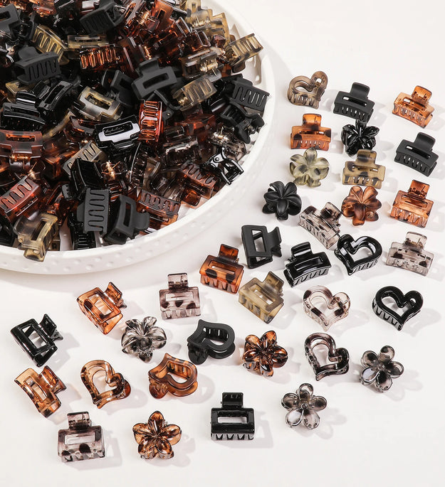 12/24/30Pcs Mini Flower Hair Claw Clips Pack for Women Girl Cute Hair Accessories Creaseless Styling for Bangs Tiny Hair Styling