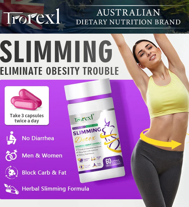 Extra Strength Cassia & Lotus Weight Loss Capsules – Natural Appetite Suppressant + Fat Blocker | Vegan | 60 Capsules