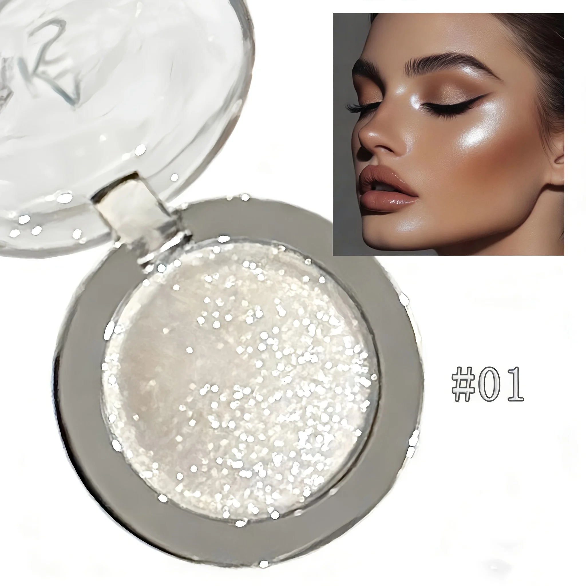 Kakashow Shimmer Highlighter Cream Pearlescent Fine Shimmer Long-Lasting Makeup That Doesn'T Come Off Eye and Face Brightening Single Color Highlighter Cream Cosmetics Valentine's Day Gift