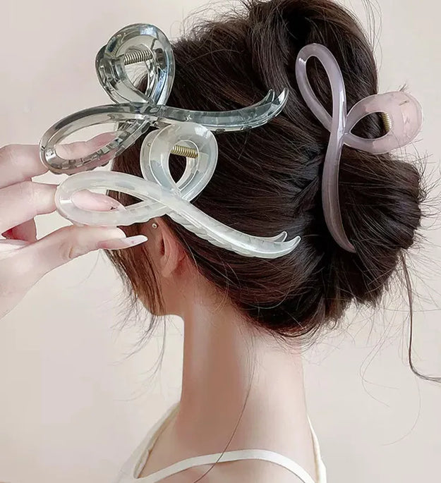 Elegant Jelly Color Bow Hair Claw For Women Girls Sweet Hair Ornament Back Headband Hair Clips Hairpin Fashion Hair Accessories